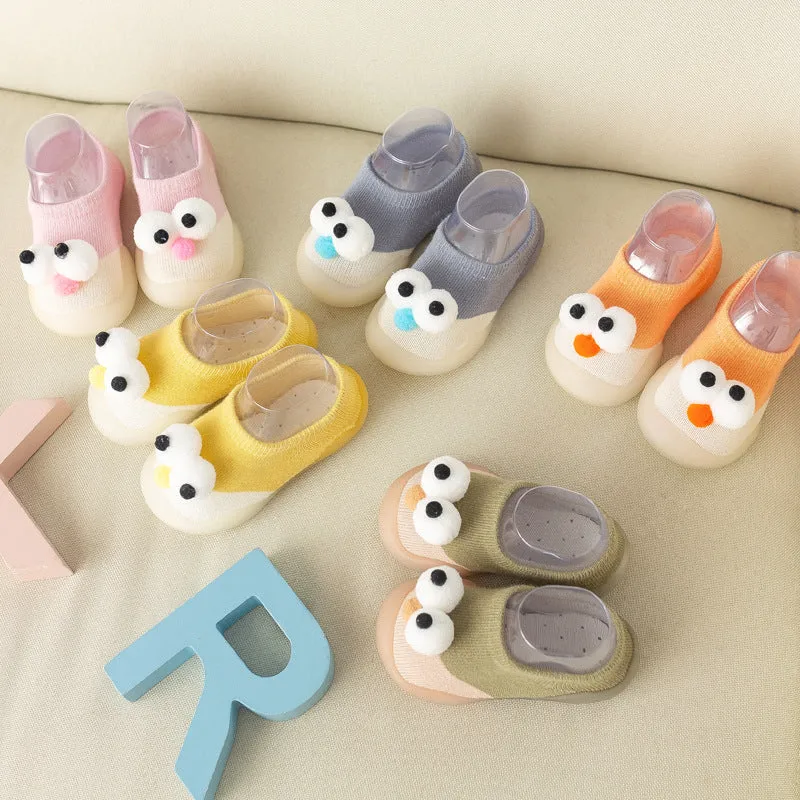 Big Eyes Color Block First Walker Booties