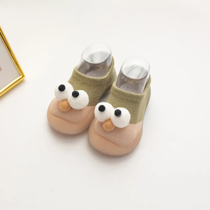 Big Eyes Color Block First Walker Booties