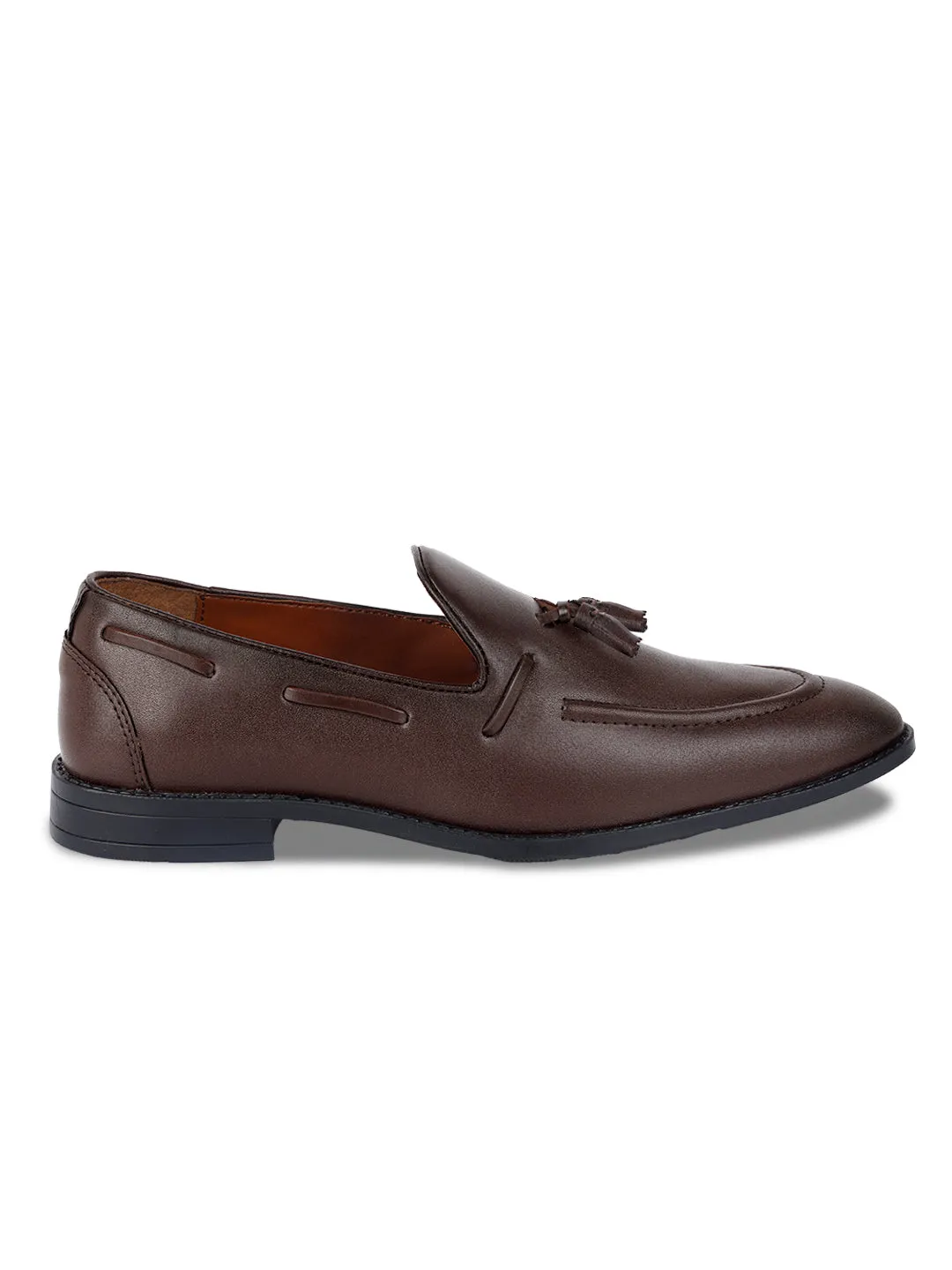 Brunette Brown Handcrafted Tassel Moccasins Slipons