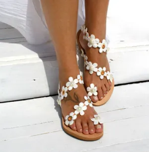 Casual Flower Slip On Sandals