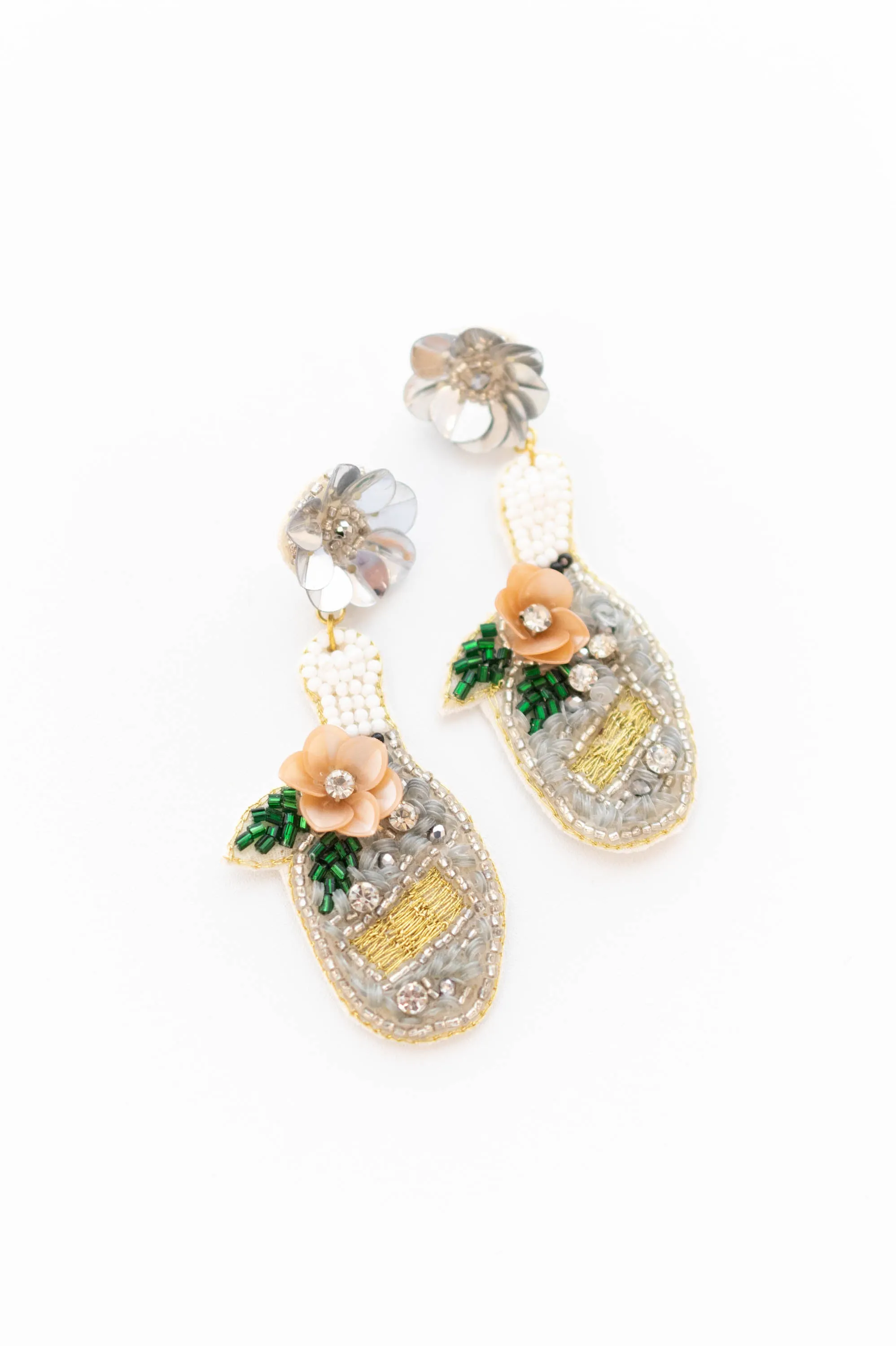 Cheers To Love Earrings, Silver