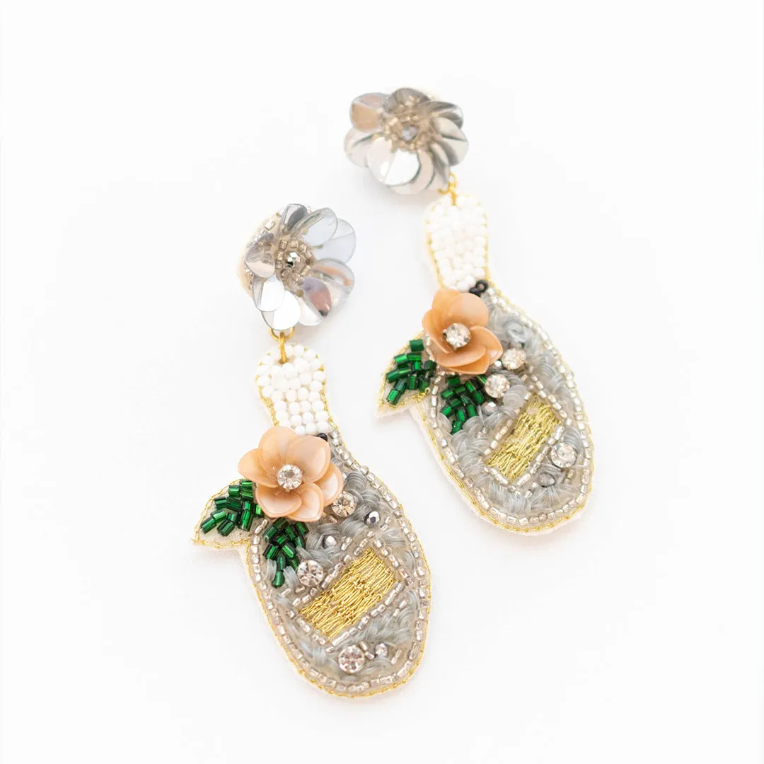 Cheers To Love Earrings, Silver