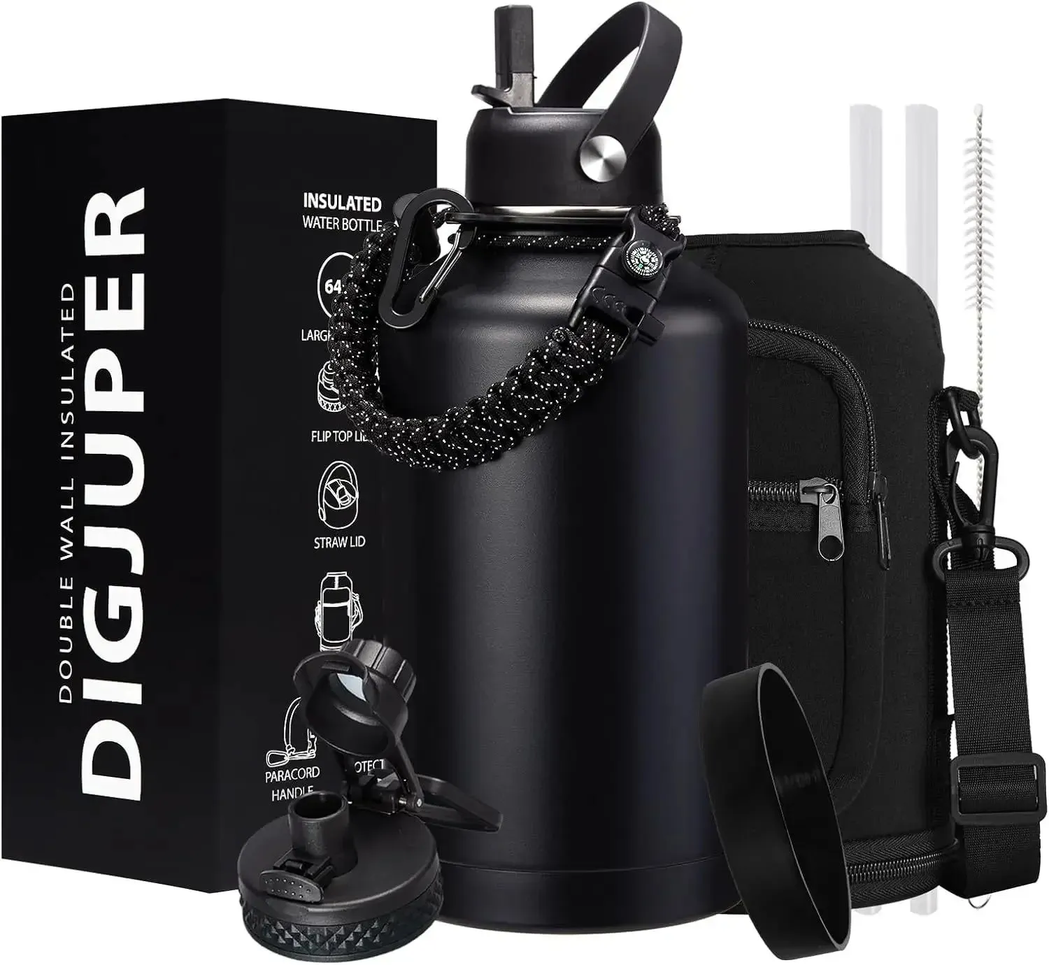 Eco-Friendly 64 oz Stainless Steel Water Bottle  Lead-Free, Reusable & Anti-Corrosion for Climbing