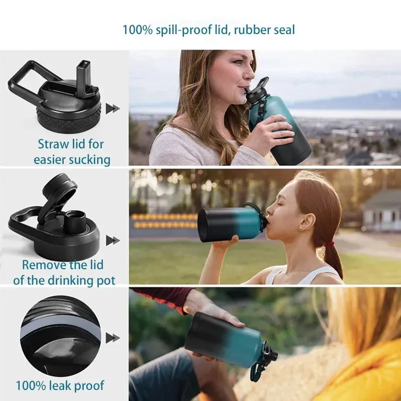 Eco-Friendly 64 oz Stainless Steel Water Bottle  Lead-Free, Reusable & Anti-Corrosion for Climbing