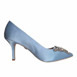 Emilia Powder Blue Satin Pumps