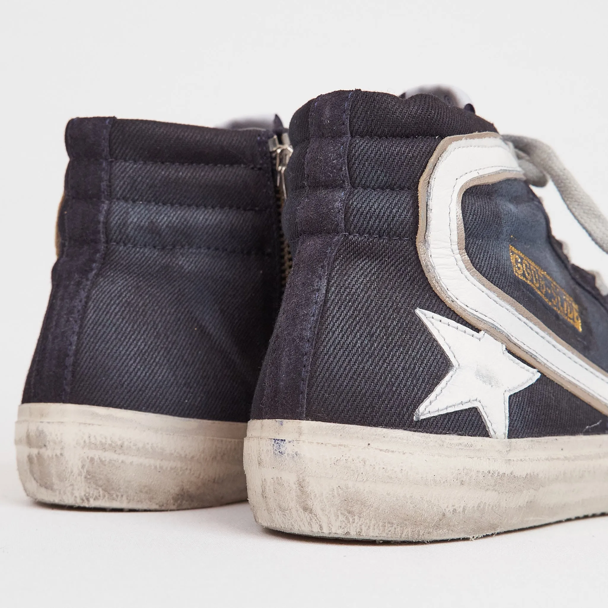 Golden Goose High Navy Slide Sneakers