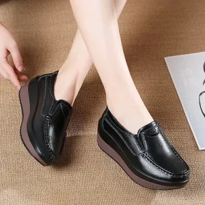 Hollow Print Platform Flats