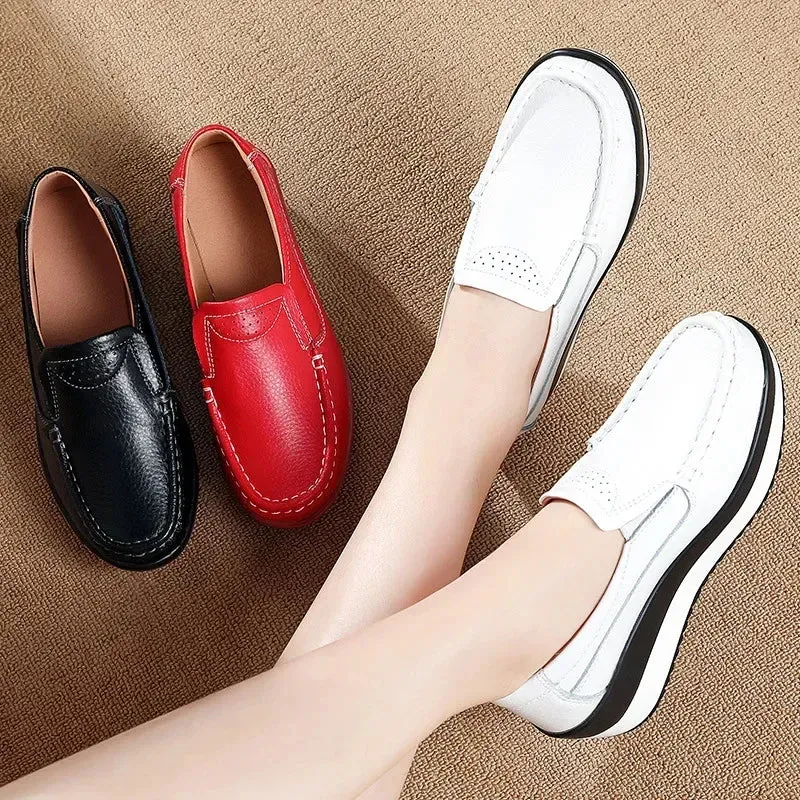 Hollow Print Platform Flats