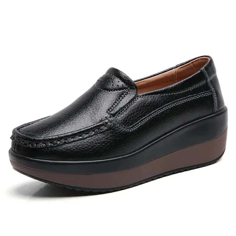 Hollow Print Platform Flats