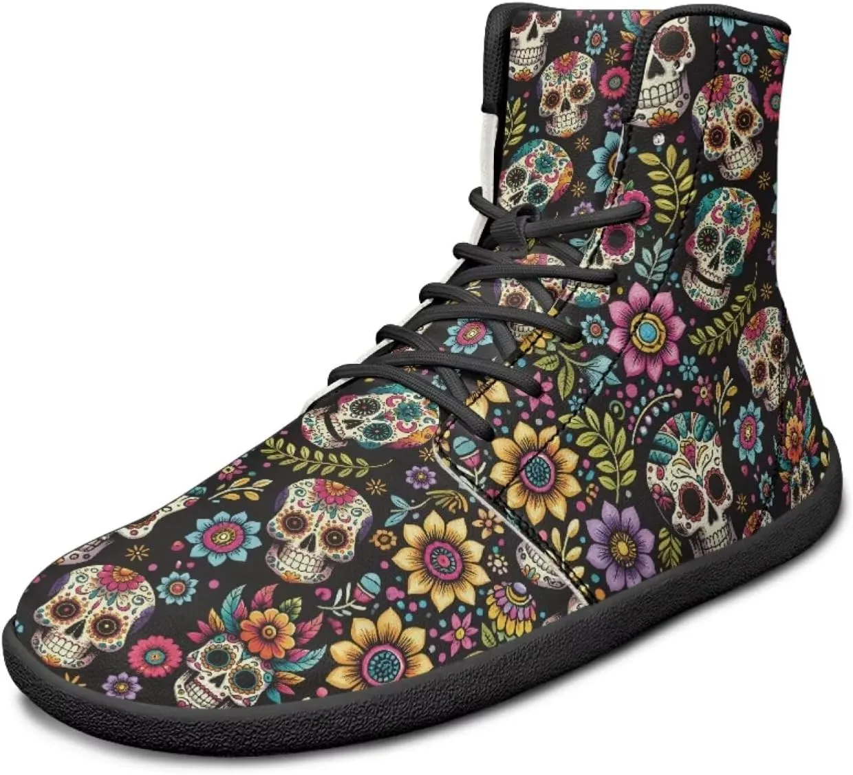 JoyLamoria Men's Lace Up High Top Basketball Shoes Walking Driving Sneakers Breathable Outdoor Sneakers,Sunflower Brown Aztec