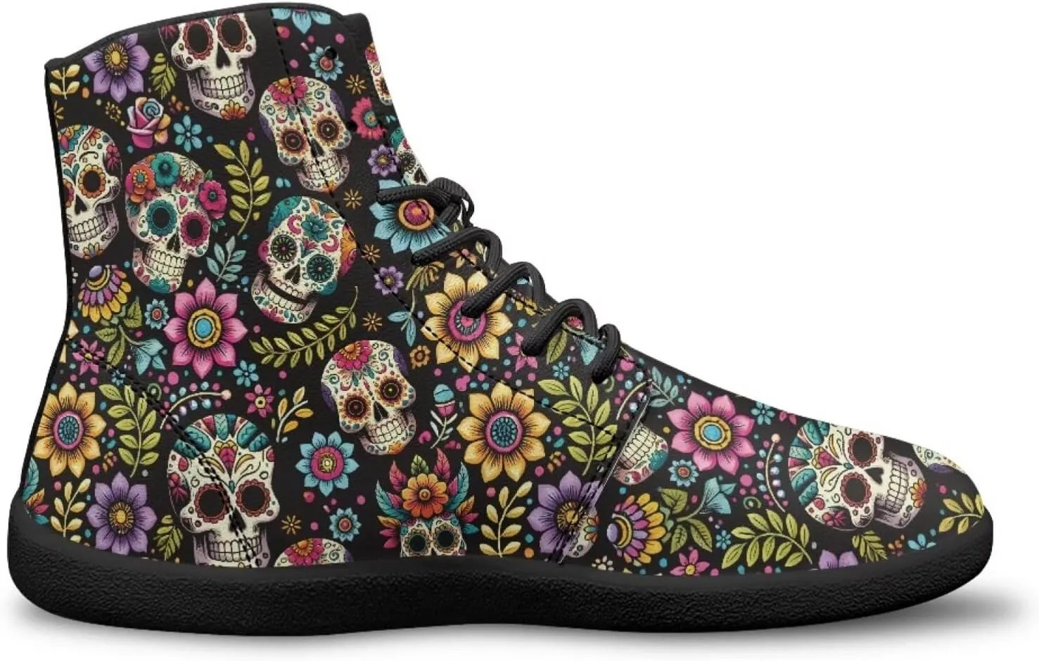 JoyLamoria Men's Lace Up High Top Basketball Shoes Walking Driving Sneakers Breathable Outdoor Sneakers,Sunflower Brown Aztec