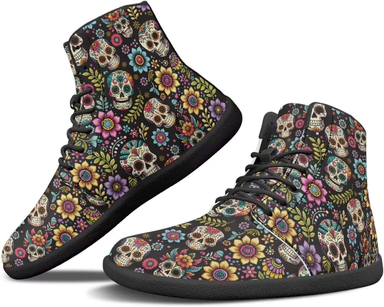 JoyLamoria Men's Lace Up High Top Basketball Shoes Walking Driving Sneakers Breathable Outdoor Sneakers,Sunflower Brown Aztec
