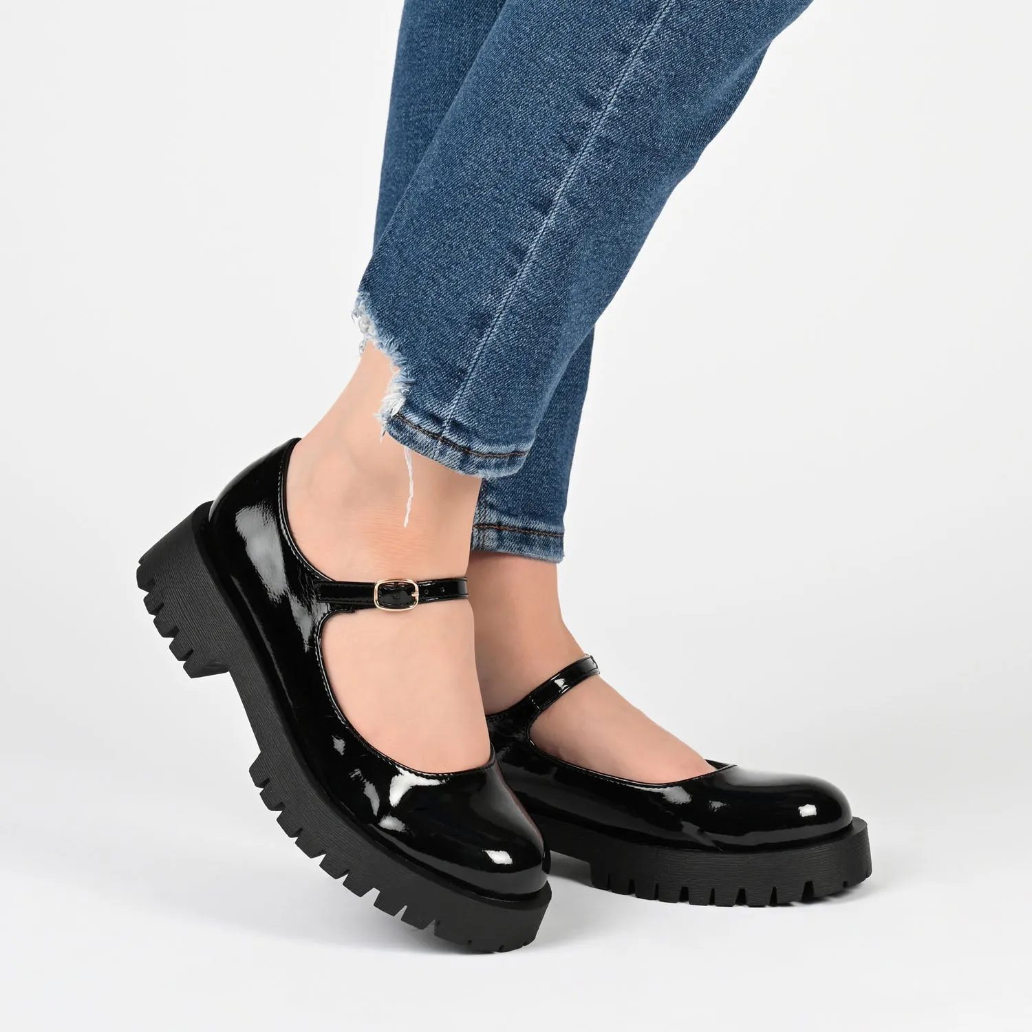 KAMIE LUG SOLE MARY JANE FLATS
