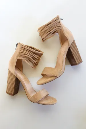 Leather And Suede Ankle Strap Heels
