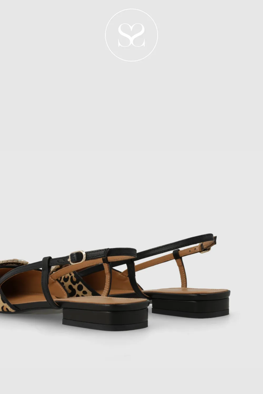 LODI BO5504-P LEOPARD PRINT LEATHER SLINGBACK BALLET FLAT SHOES