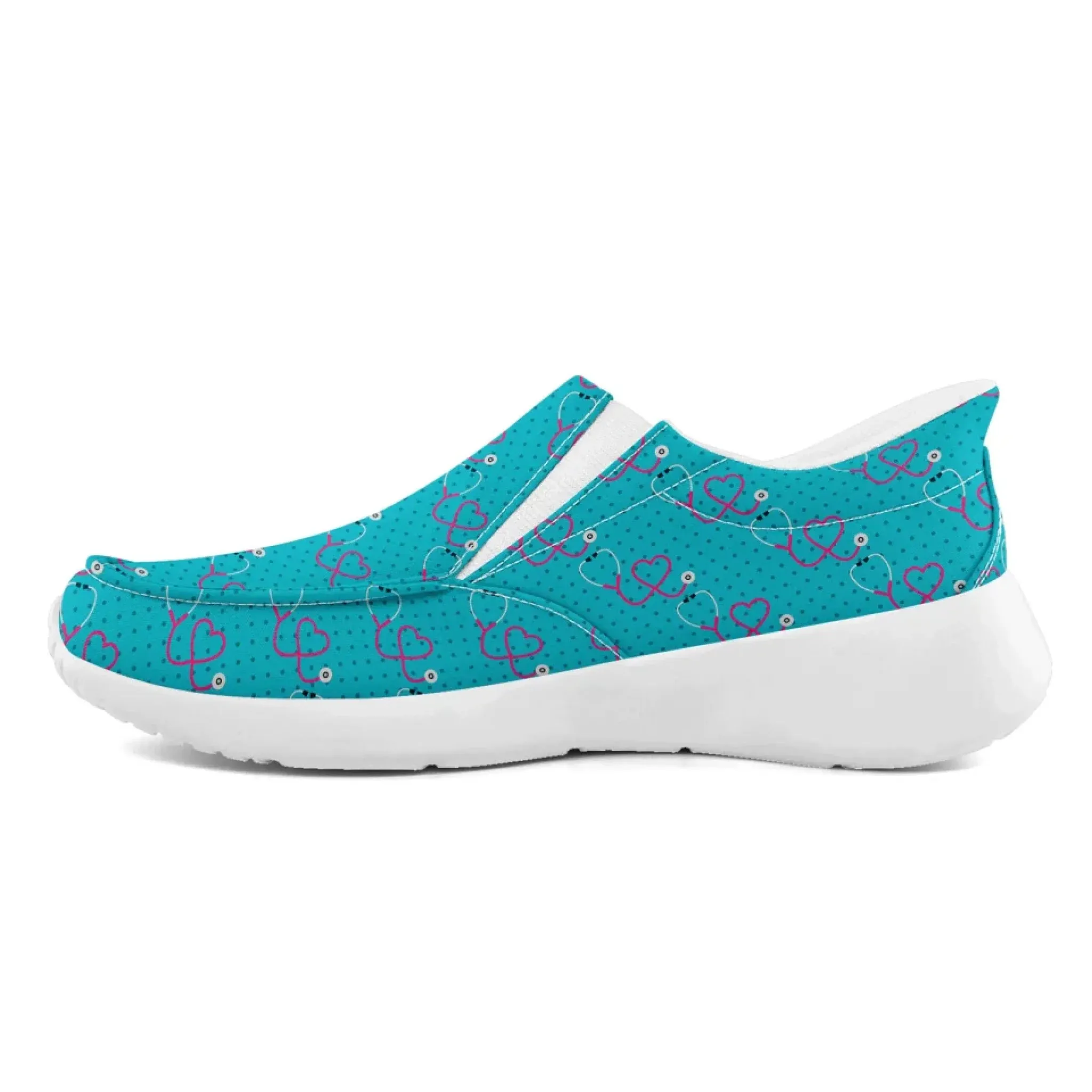 Personalized Nurse's Day Sneakers, Custom Caring Kicks, Nurse-Themed Shoes, Comfortable Slip On Shoes