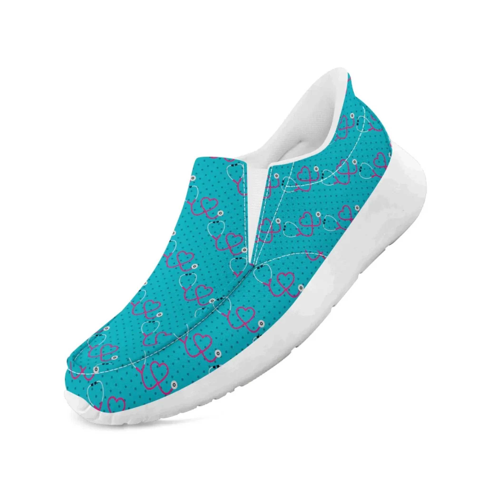 Personalized Nurse's Day Sneakers, Custom Caring Kicks, Nurse-Themed Shoes, Comfortable Slip On Shoes