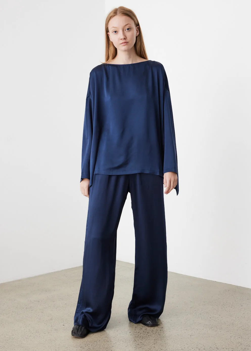 Silk Boatneck Top