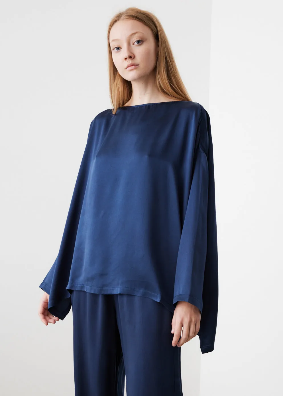 Silk Boatneck Top
