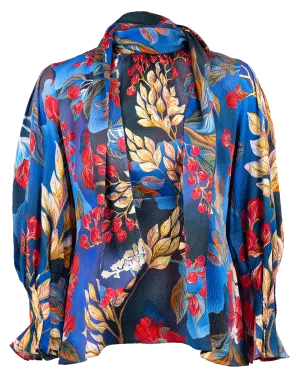 Silk Tie Neck Blouse