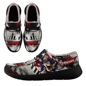 Unique Gift,Personalized Flag Sneakers, Custom Patriotic Fur Lining Loafer Shoes, Best Gift for Vateran.FN042-24020295-4b