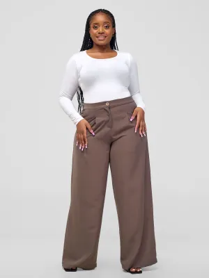 Vivo Alora Pleated Pants  - Dark Grey