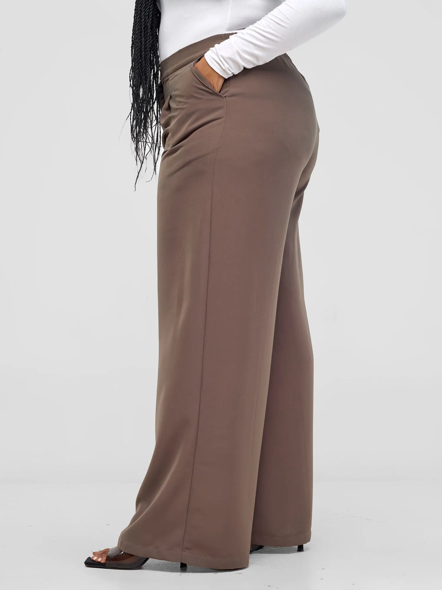 Vivo Alora Pleated Pants  - Dark Grey