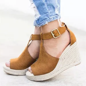 Women Sandals Wedge Peep Toe Shoes